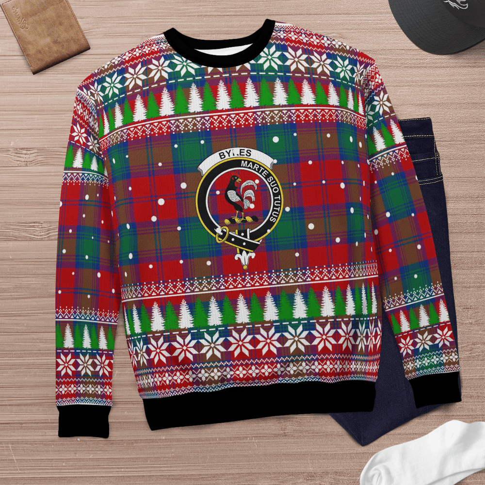 Clan Byres 2 Crest Tartan Christmas Ugly Sweater IZ73 Byres 2 Crest Tartan Tartan Ugly Sweater   