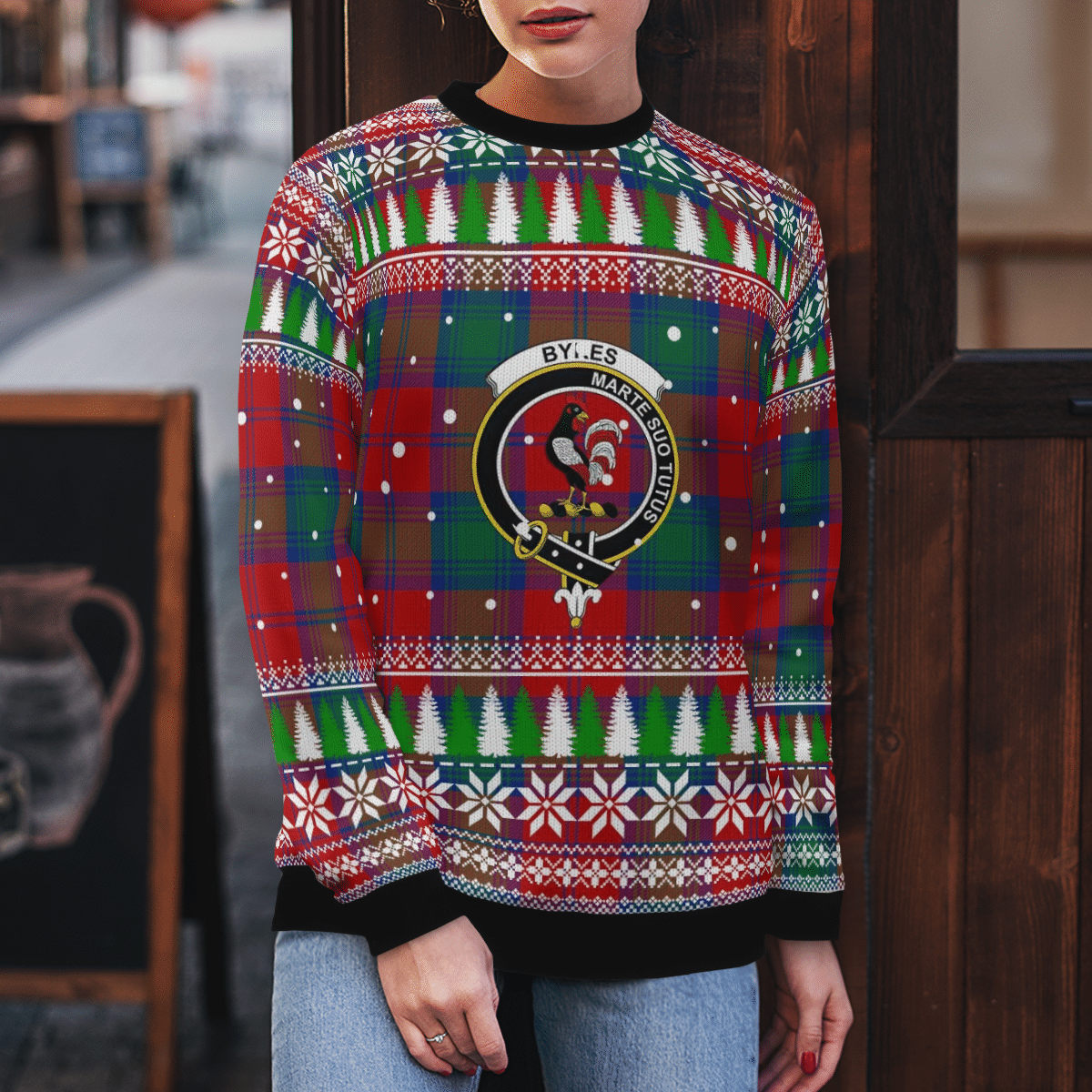Clan Byres 2 Crest Tartan Christmas Ugly Sweater IZ73 Byres 2 Crest Tartan Tartan Ugly Sweater   