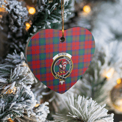 Clan Byres 2 Tartan Crest Heart Ceramic Ornament NJ58 Byres 2 Tartan Tartan Christmas   