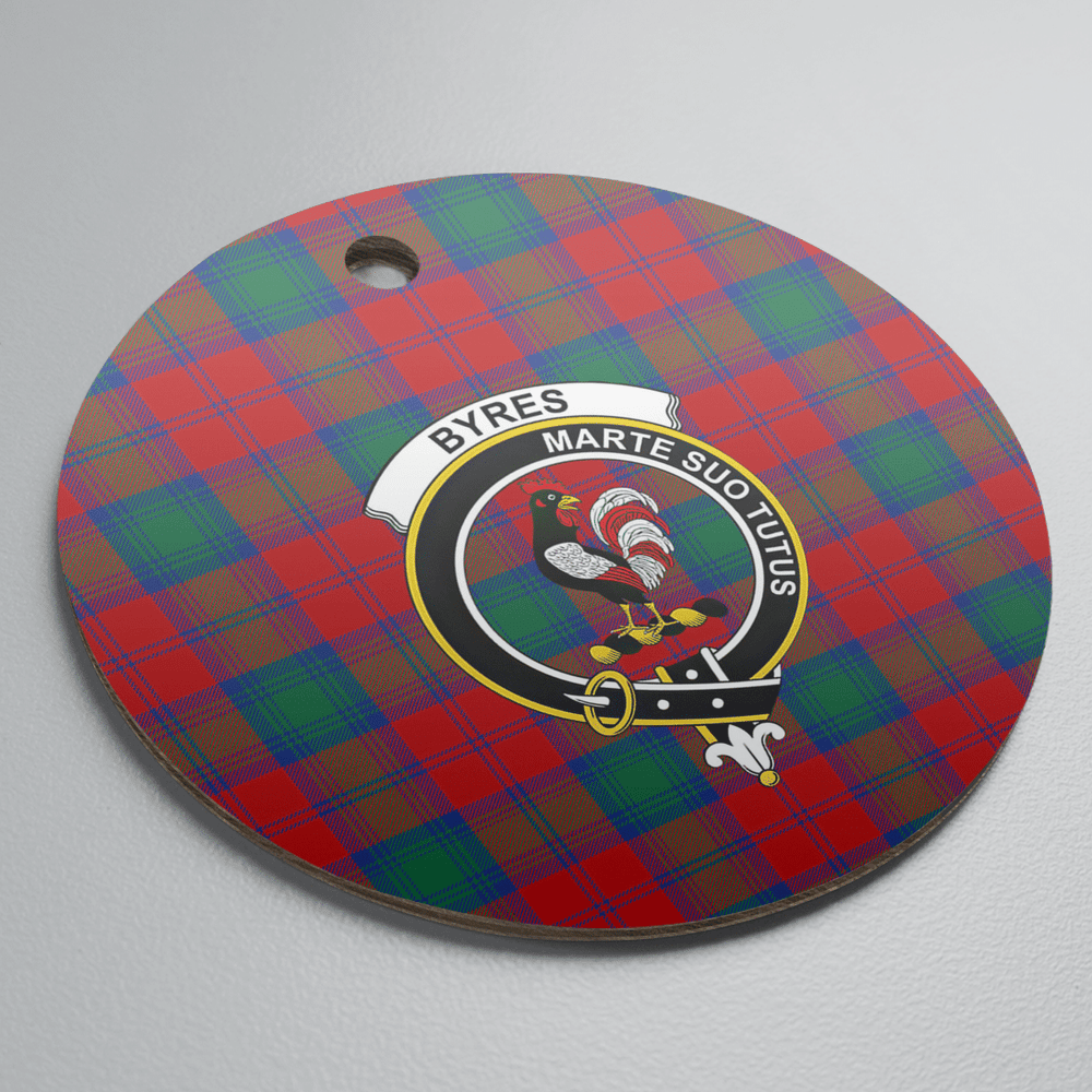 Clan Byres 2 Tartan Crest Round Ceramic Ornament AW57 Byres 2 Tartan Tartan Christmas   