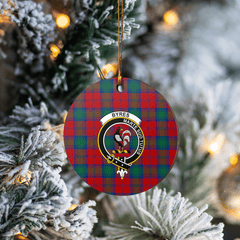 Clan Byres 2 Tartan Crest Round Ceramic Ornament AW57 Byres 2 Tartan Tartan Christmas   