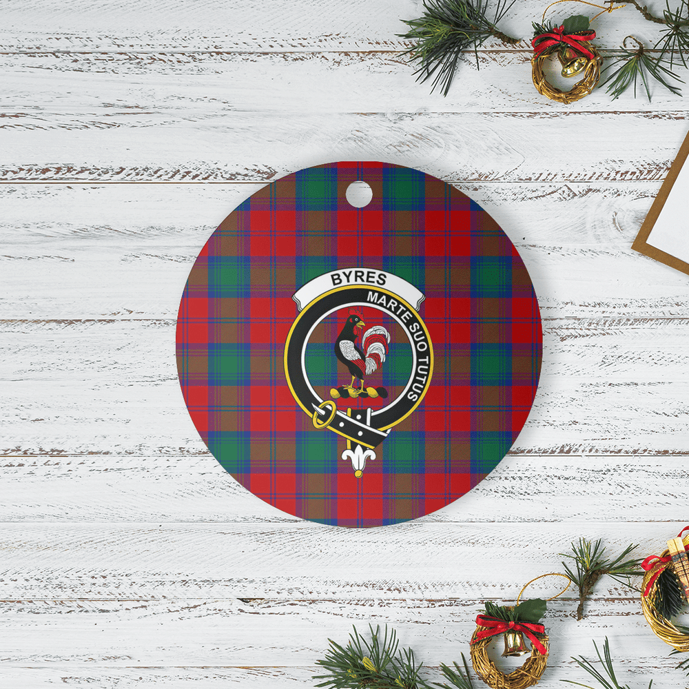 Clan Byres 2 Tartan Crest Round Ceramic Ornament AW57 Byres 2 Tartan Tartan Christmas   