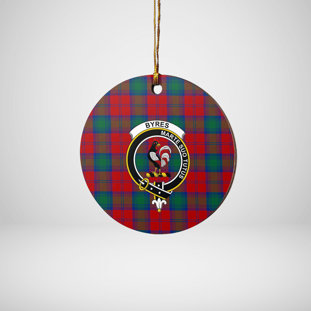 Clan Byres 2 Tartan Crest Round Ceramic Ornament AW57 Byres 2 Tartan Tartan Christmas   