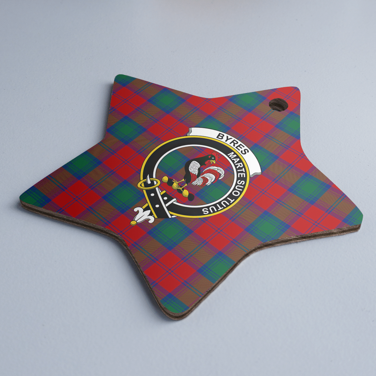 Clan Byres 2 Tartan Crest Star Ceramic Ornament FJ76 Byres 2 Tartan Tartan Christmas   