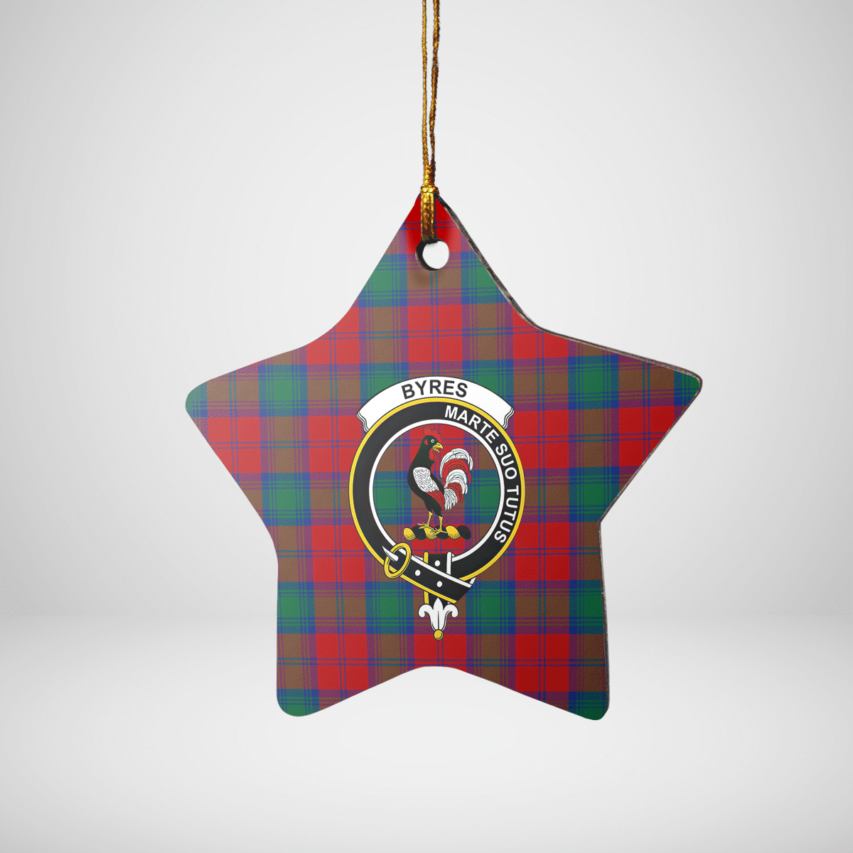 Clan Byres 2 Tartan Crest Star Ceramic Ornament FJ76 Byres 2 Tartan Tartan Christmas   