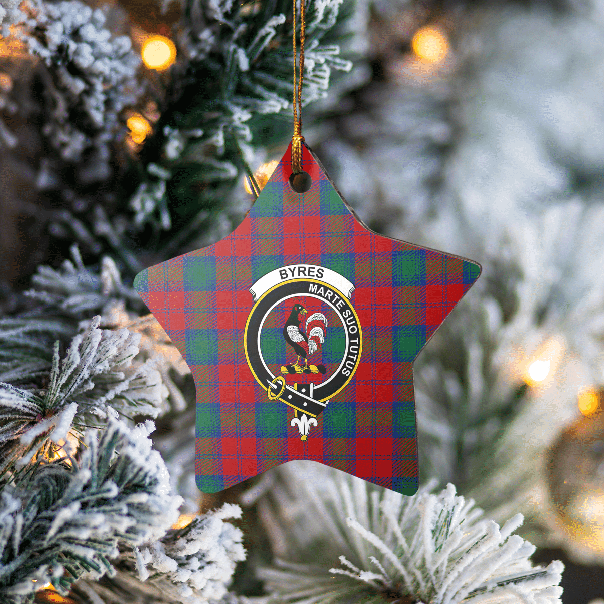 Clan Byres 2 Tartan Crest Star Ceramic Ornament FJ76 Byres 2 Tartan Tartan Christmas   