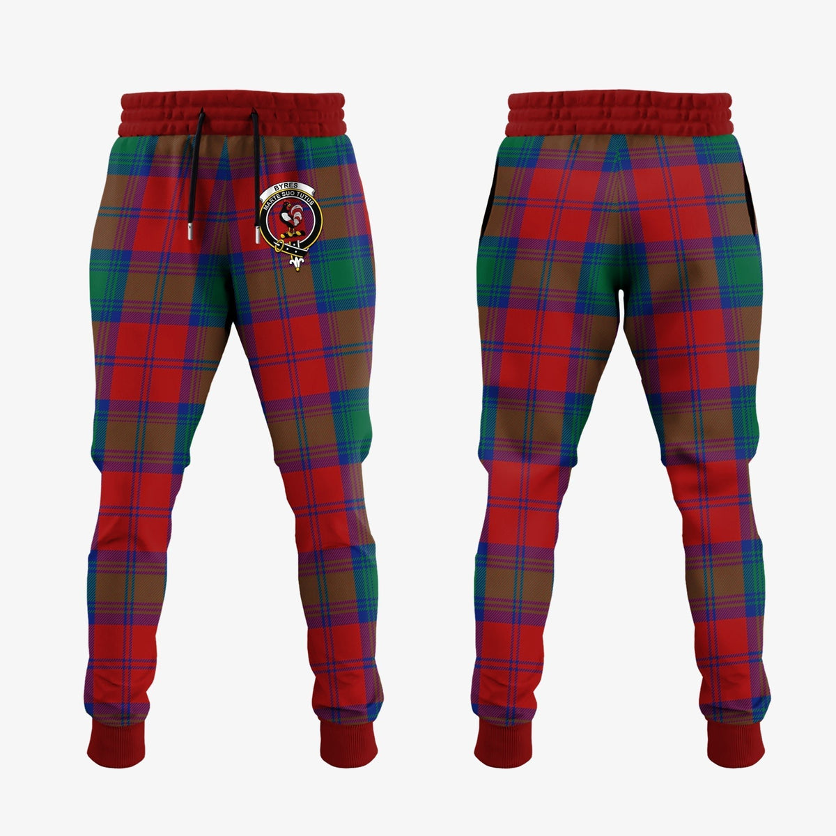Clan Byres (Byses) Tartan Crest Jogger Sweatpants SW38 Clan Byres Tartan Today   