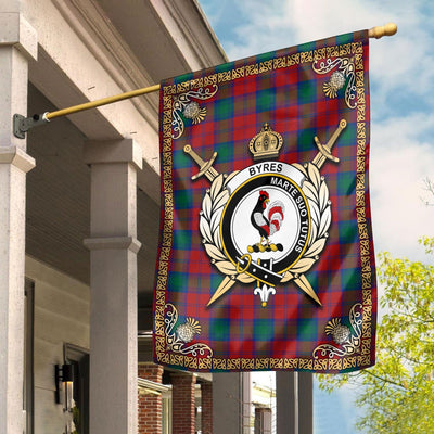 Clan Byres Tartan Crest Garden Flag - Celtic Thistle