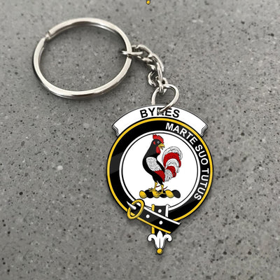 Clan Byres Tartan Crest Keychain