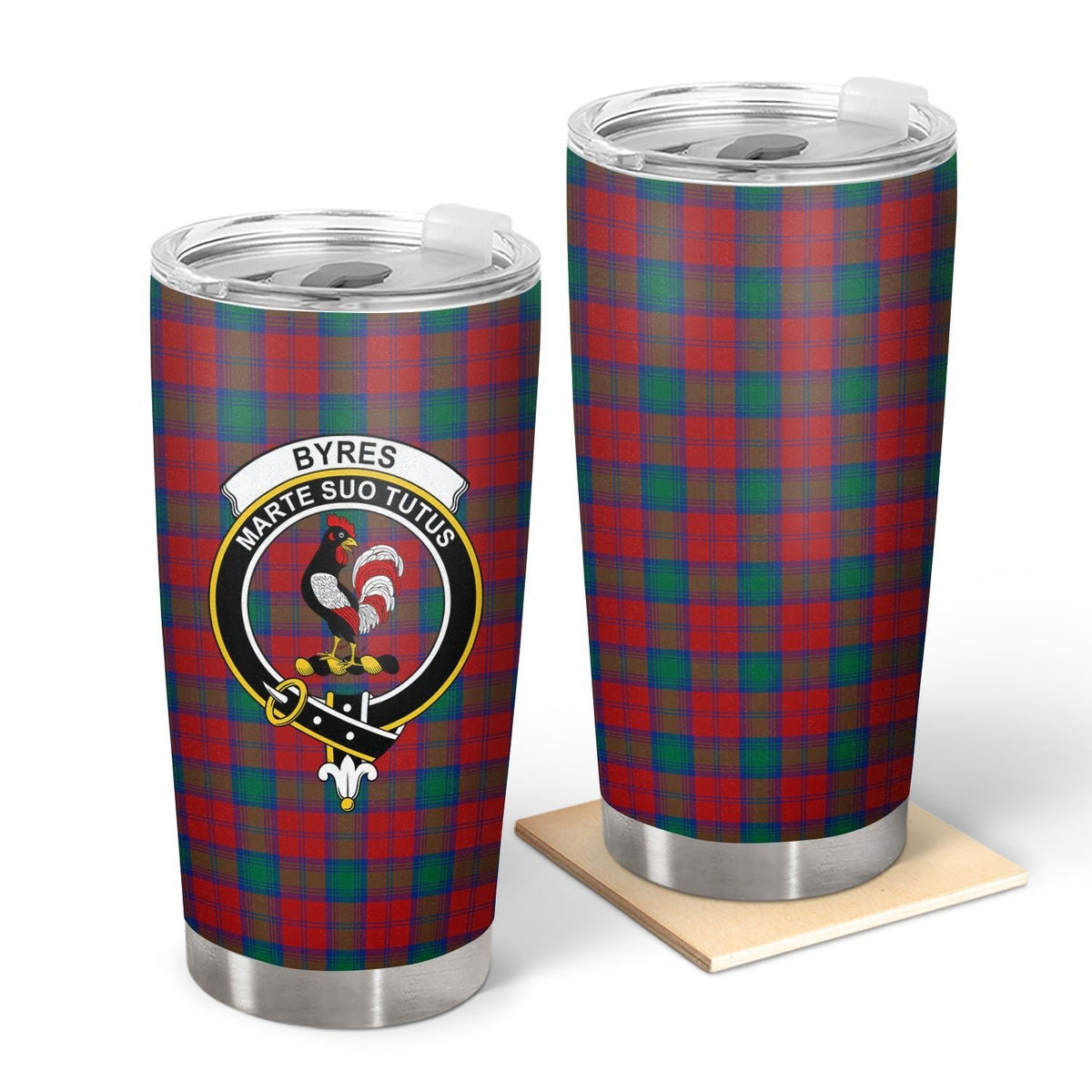 Clan Byres Tartan Crest Tumbler PB14 Clan Byres Tartan Today   