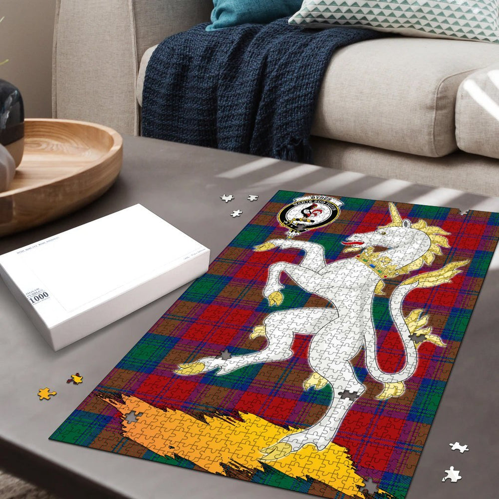 Clan Byres Tartan Crest Unicorn Scotland Jigsaw Puzzles Gift For Family LQ85 Clan Byres Tartan Today   