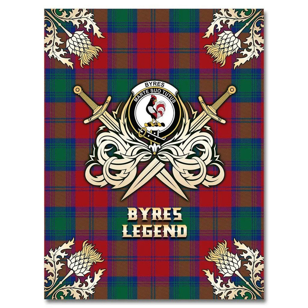 Clan Byres Tartan Gold Courage Symbol Blanket UE21 Clan Byres Tartan Today   