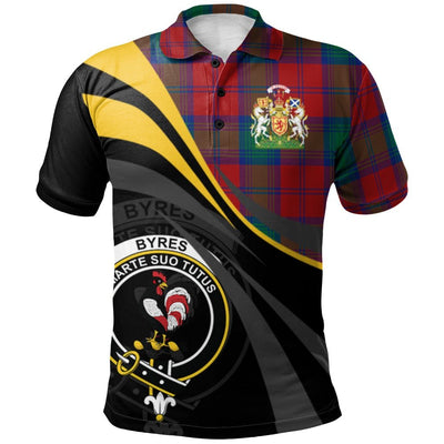 Clan Byres Tartan Polo Shirt - Royal Coat Of Arms Style