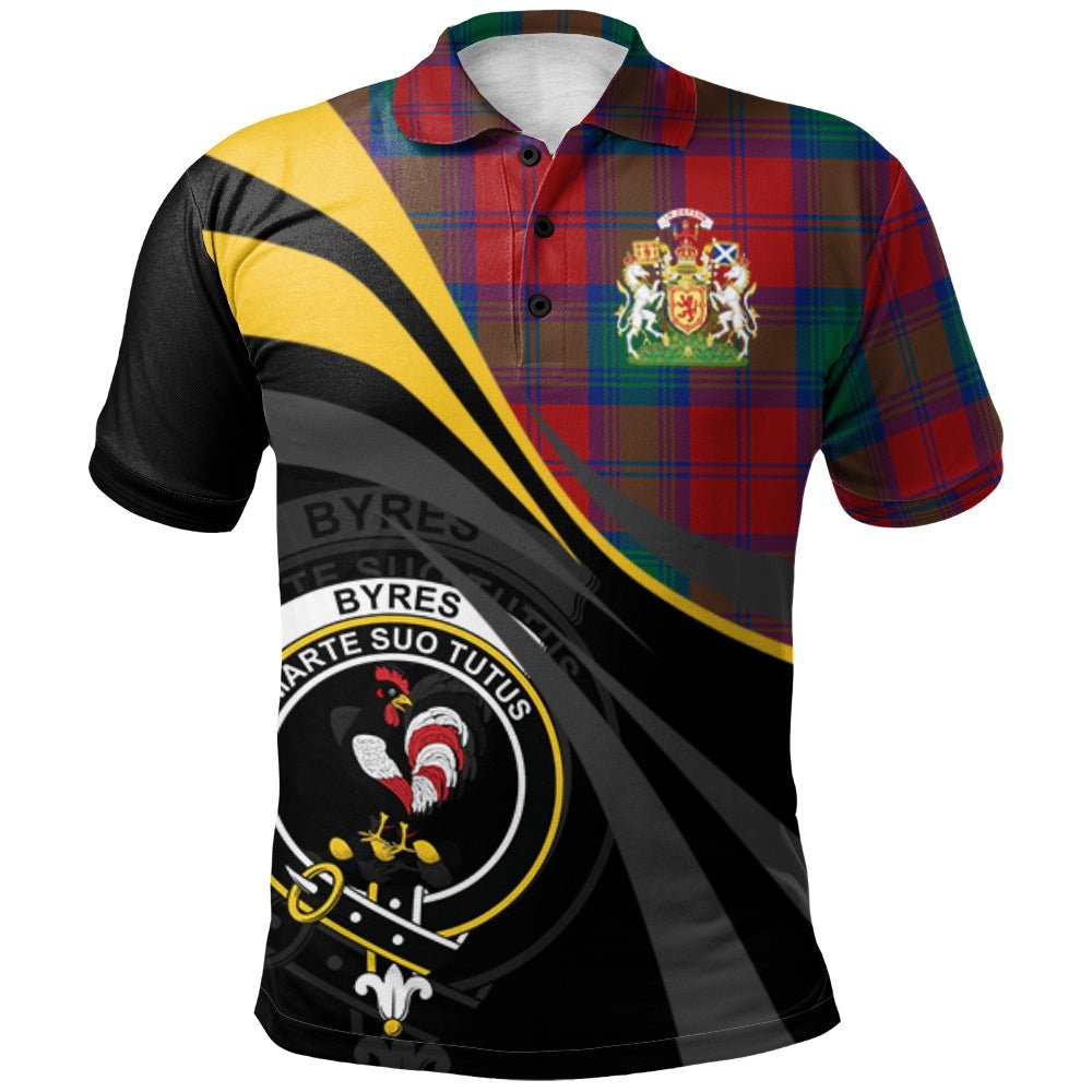 Clan Byres Tartan Polo Shirt - Royal Coat Of Arms Style EE93 Byres Tartan Tartan Polo   