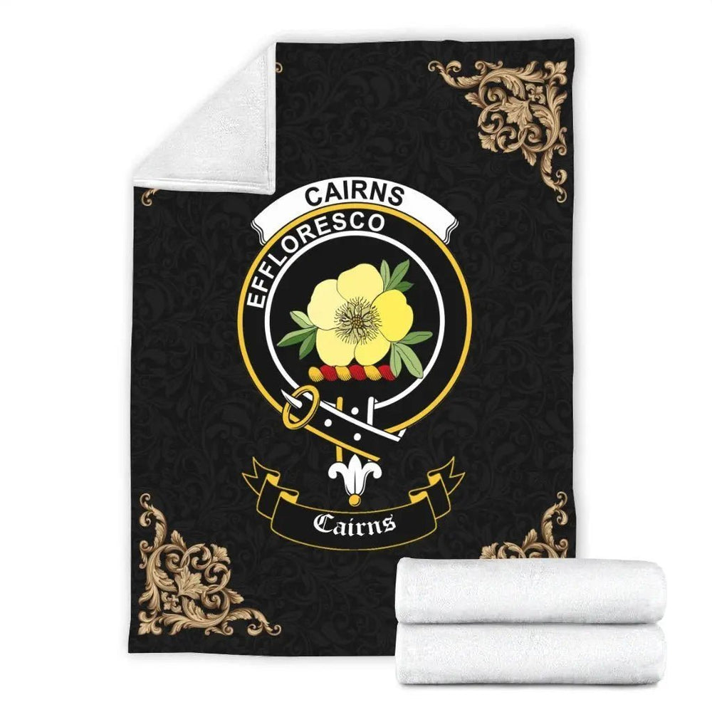 Clan Cairns Crest Tartan Premium Blanket Black SZ99 Clan Cairns Tartan Today   