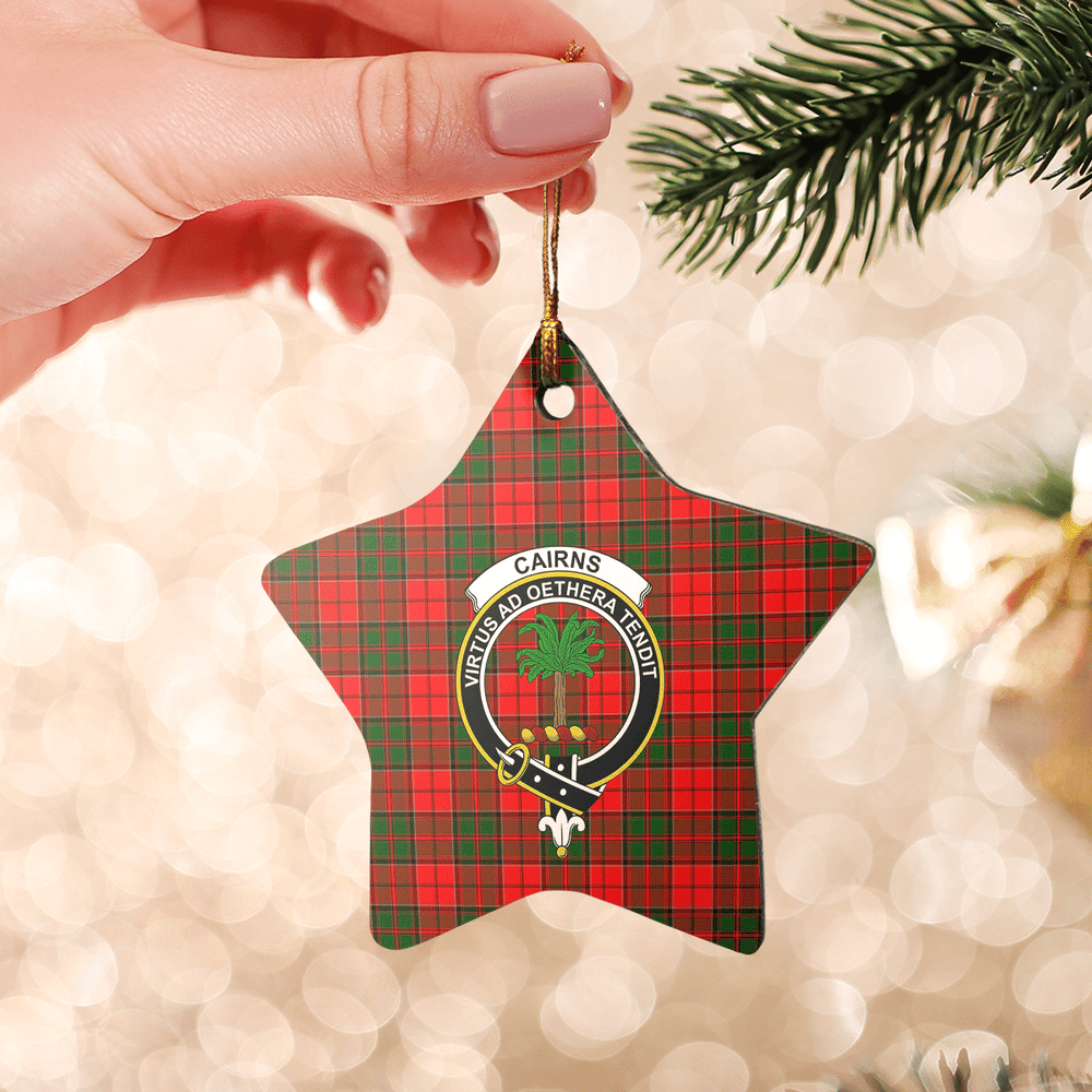Clan Cairns Tartan Crest Star Ceramic Ornament LX48 Cairns Tartan Tartan Christmas   
