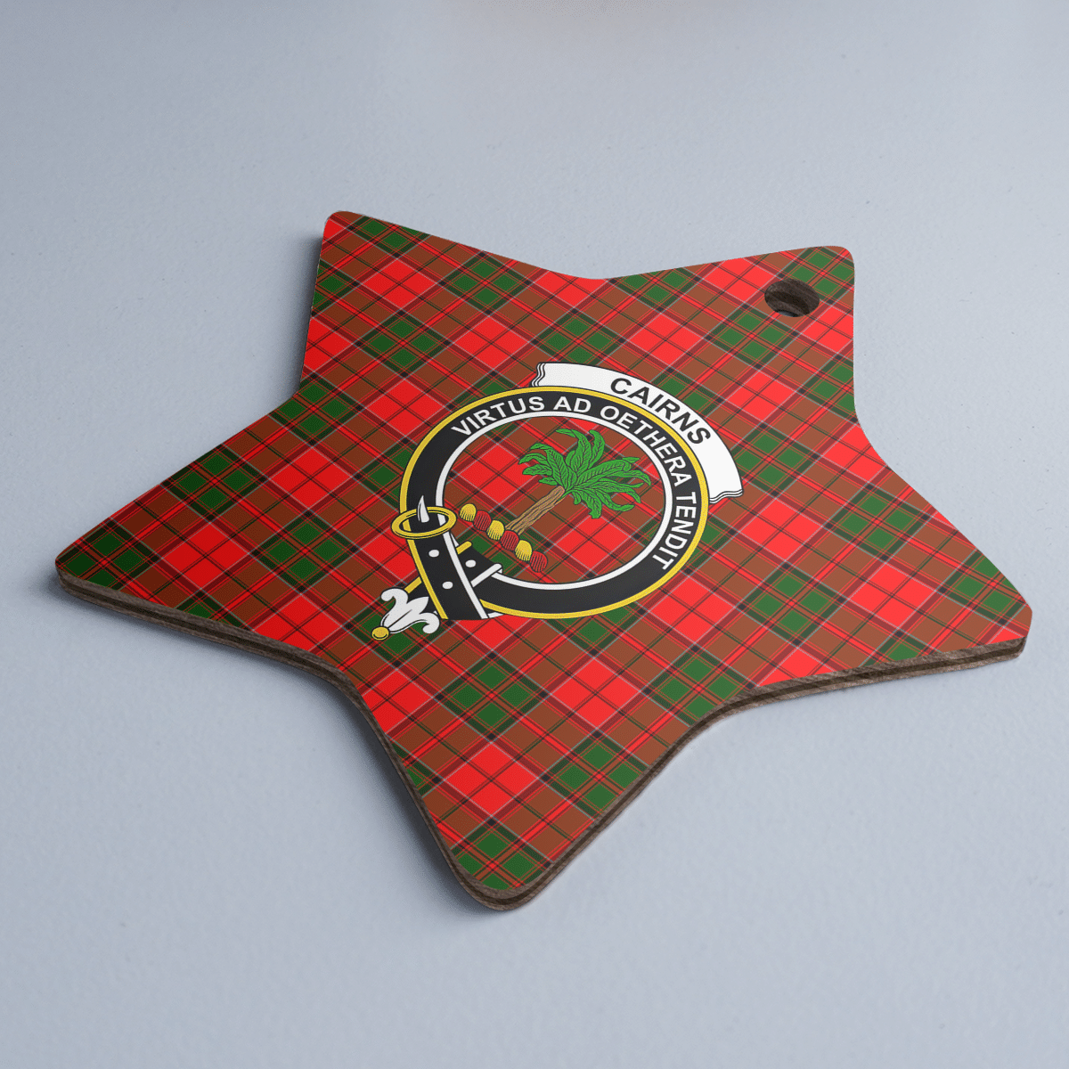 Clan Cairns Tartan Crest Star Ceramic Ornament LX48 Cairns Tartan Tartan Christmas   