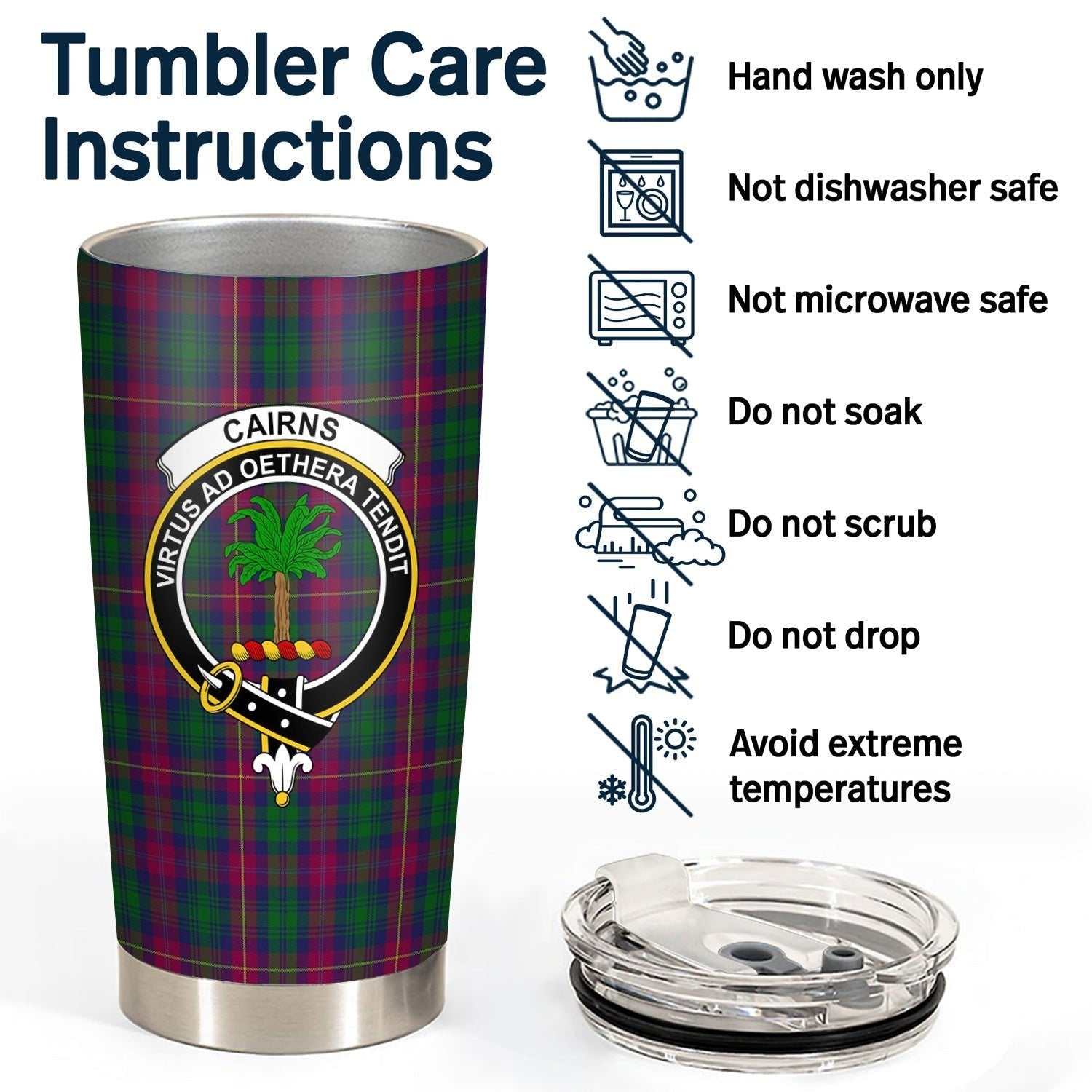 Clan Cairns Tartan Crest Tumbler FX99 Clan Cairns Tartan Today   
