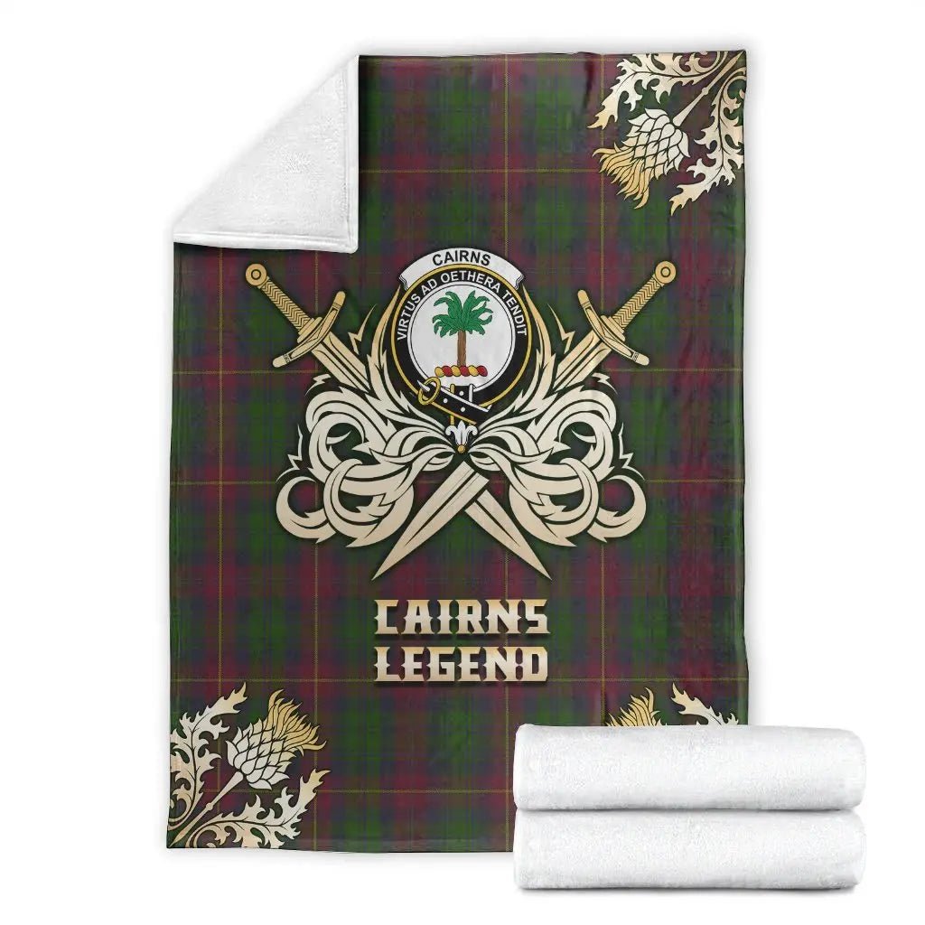 Clan Cairns Tartan Gold Courage Symbol Blanket OR28 Clan Cairns Tartan Today   