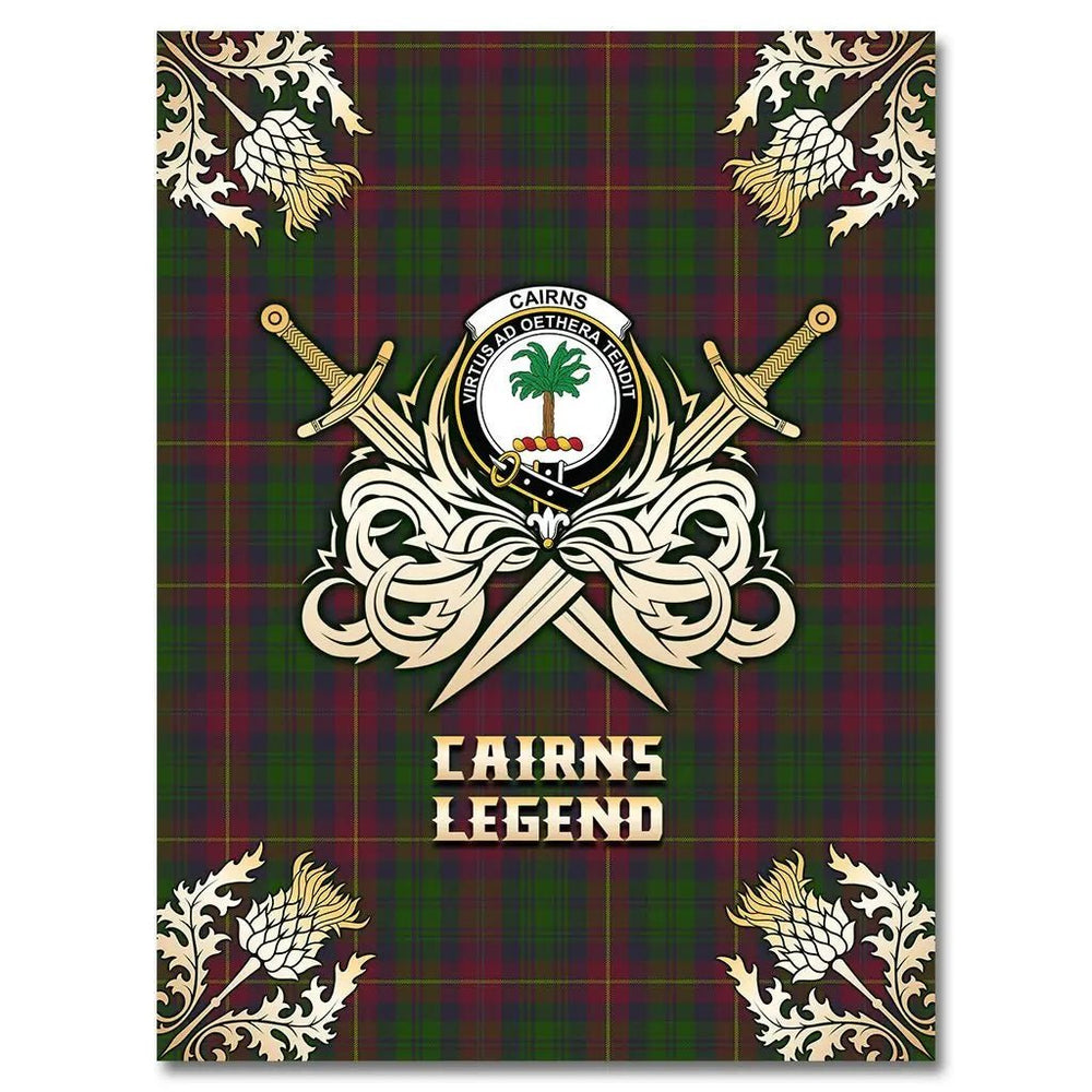 Clan Cairns Tartan Gold Courage Symbol Blanket OR28 Clan Cairns Tartan Today   