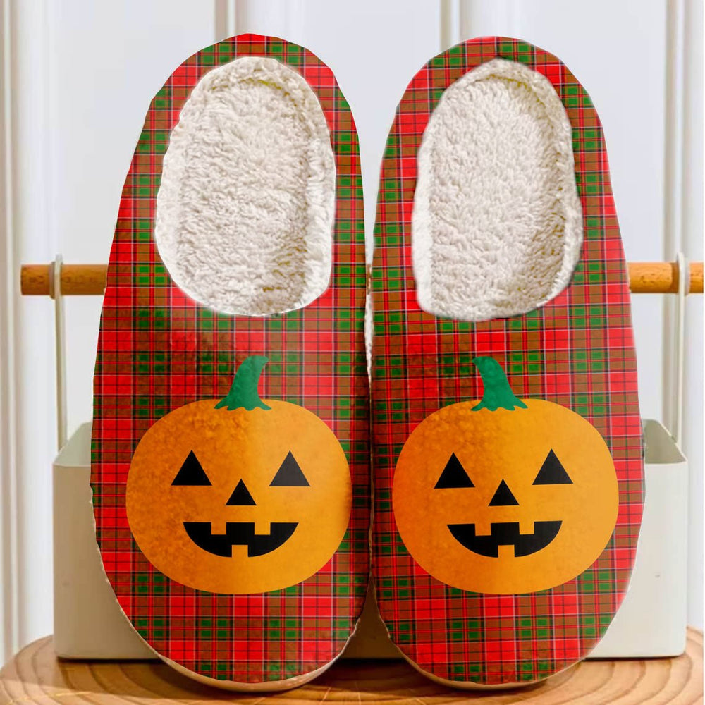 Clan Cairns Tartan Halloween Pumpkin Slippers, Fluffy Spooky Slippers NY55 Cairns Tartan Tartan Halloween   