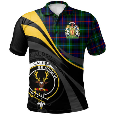 Clan Calder Modern Tartan Polo Shirt - Royal Coat Of Arms Style
