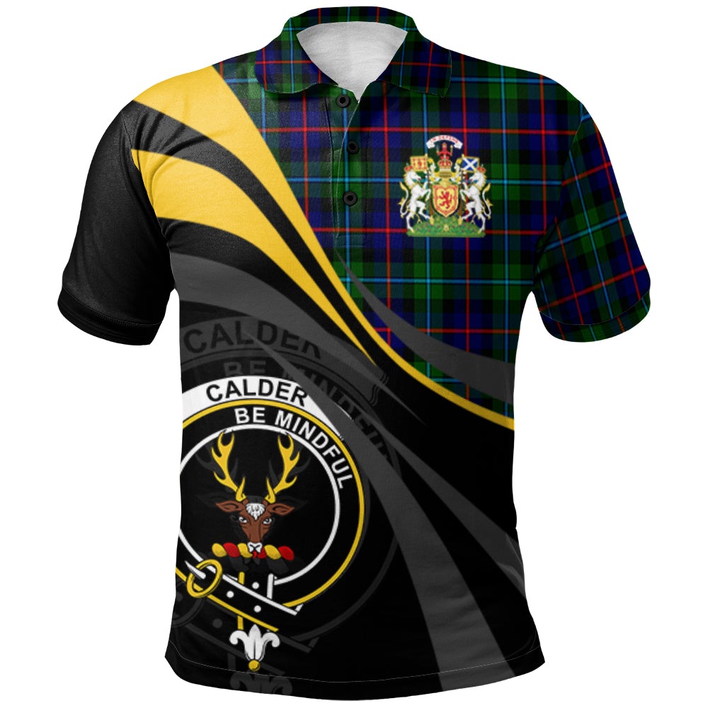 Clan Calder Modern Tartan Polo Shirt - Royal Coat Of Arms Style YB33 Calder Modern Tartan Tartan Polo   