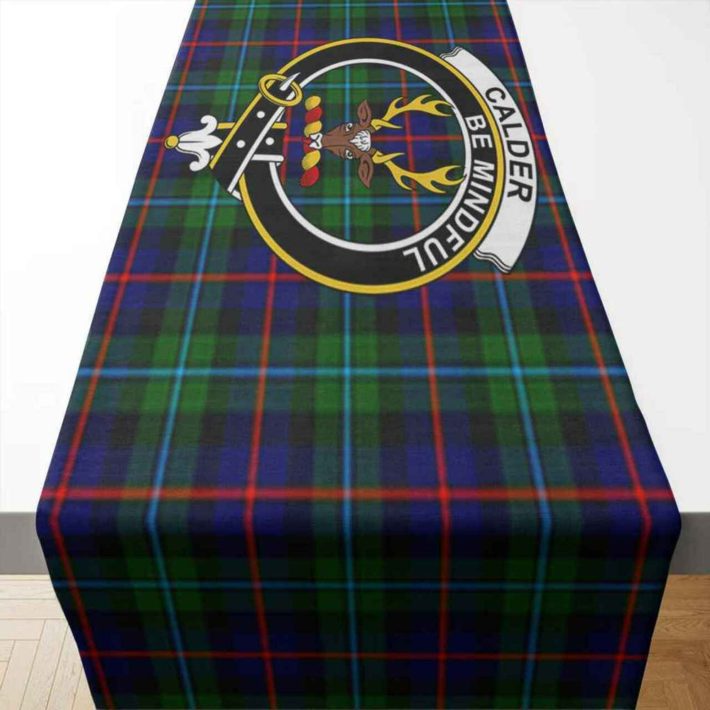 Clan Calder Tartan Crest Table Runner Cotton RP80 Calder Tartan Tartan Table Runner   