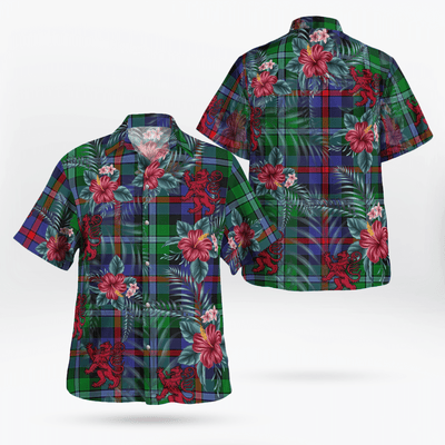 Clan Calder Tartan Scottish Lion Hawaiian Shirt
