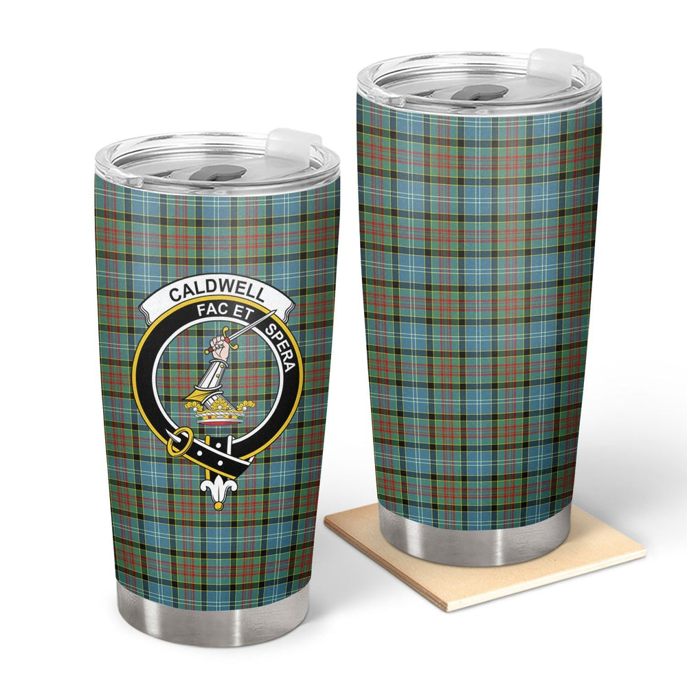 Clan Caldwell Tartan Crest Tumbler VM83 Clan Hall Tartan Today   