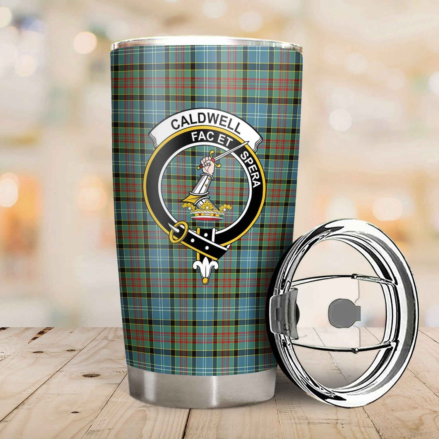 Clan Caldwell Tartan Crest Tumbler VM83 Clan Hall Tartan Today   