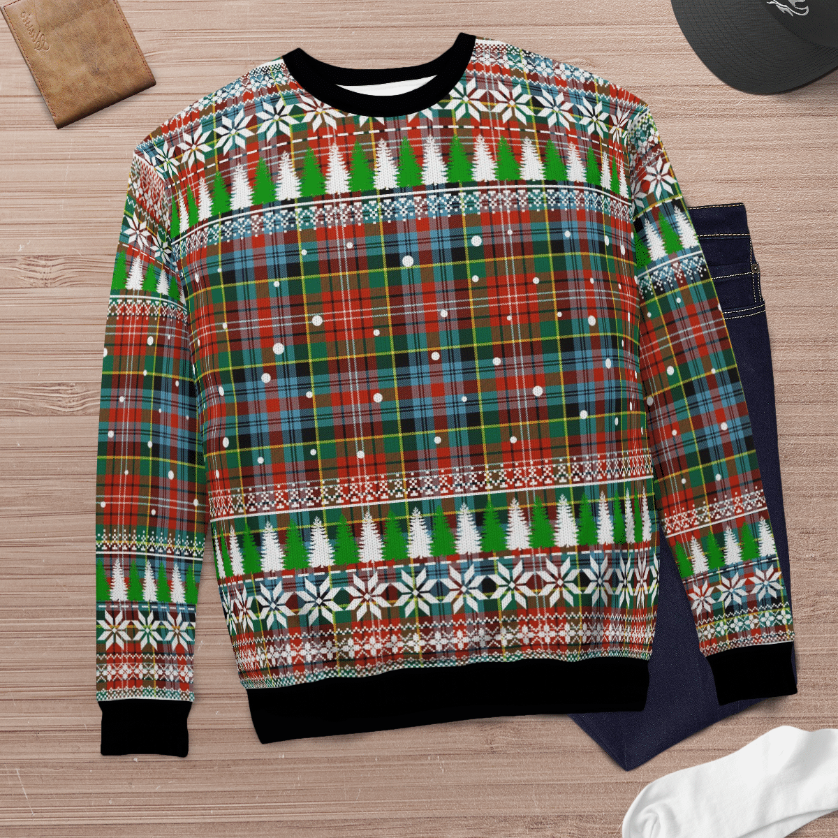Clan Caledonia Ancient Tartan Christmas Ugly Sweater YH95 Caledonia Ancient Tartan Tartan Ugly Sweater   