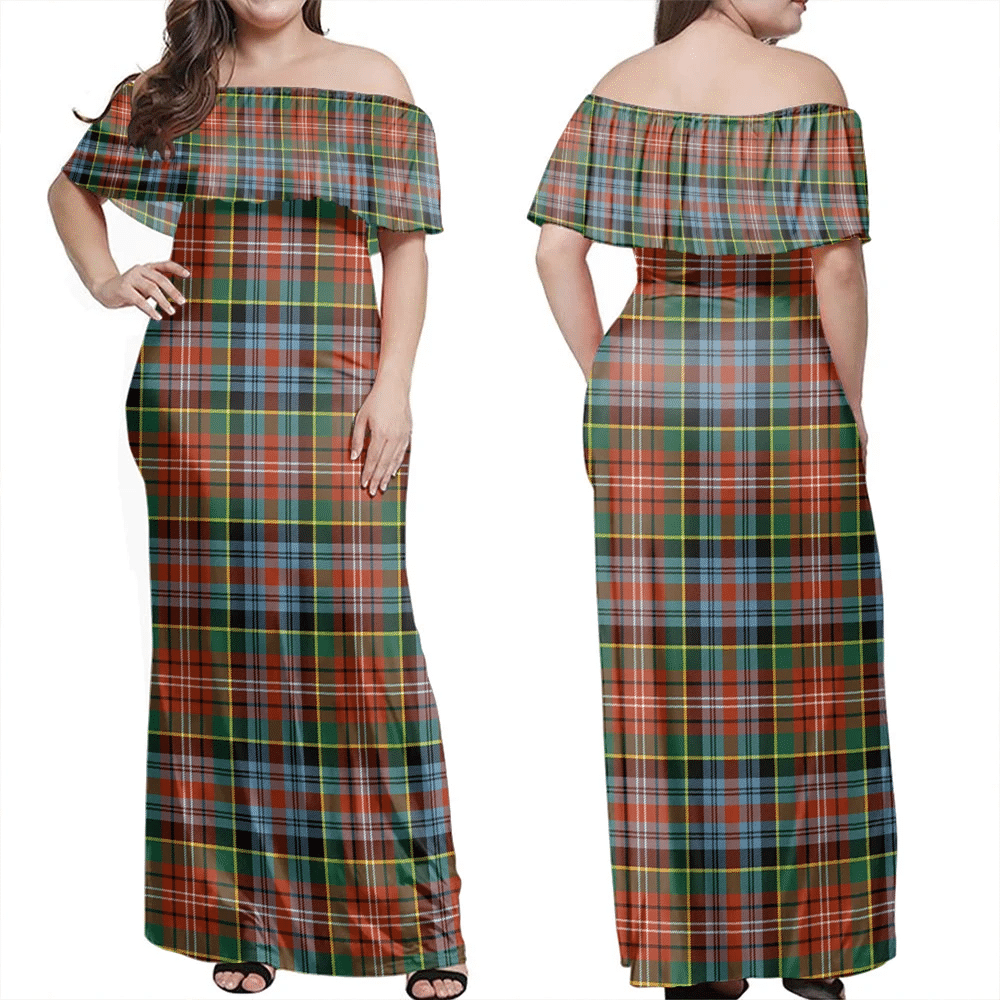 Clan Caledonia Ancient Tartan Hawaii Dress IF89 Clan Don Tartan Hawaii Dress   