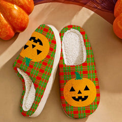 Clan Callander Modern Tartan Halloween Pumpkin Slippers, Fluffy Spooky Slippers YK84 Callander Modern Tartan Tartan Halloween   
