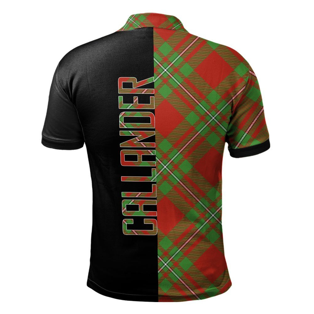 Clan Callander Modern Tartan Polo Shirt Half of Me - Cross Style EG12 Callander Modern Tartan Tartan Polo   