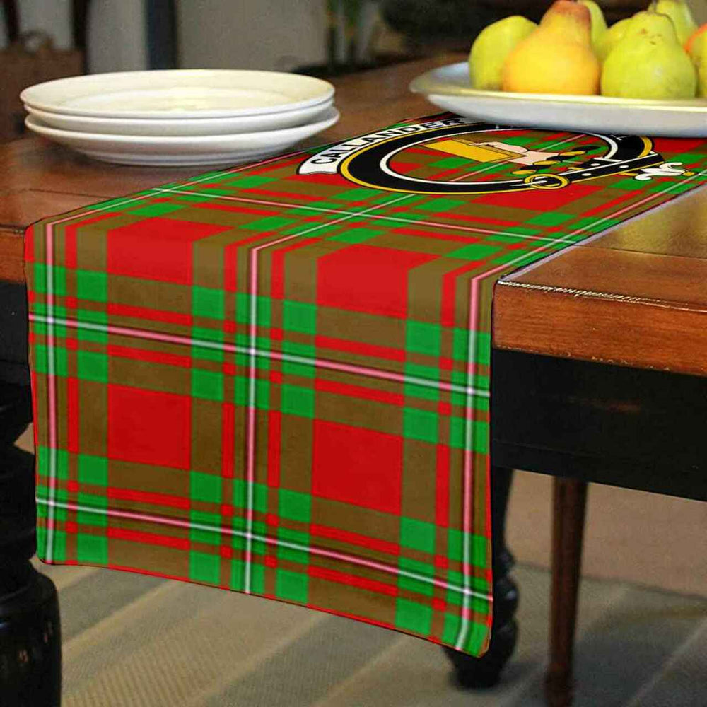 Clan Callander Tartan Crest Table Runner Cotton AJ31 Callander Tartan Tartan Table Runner   