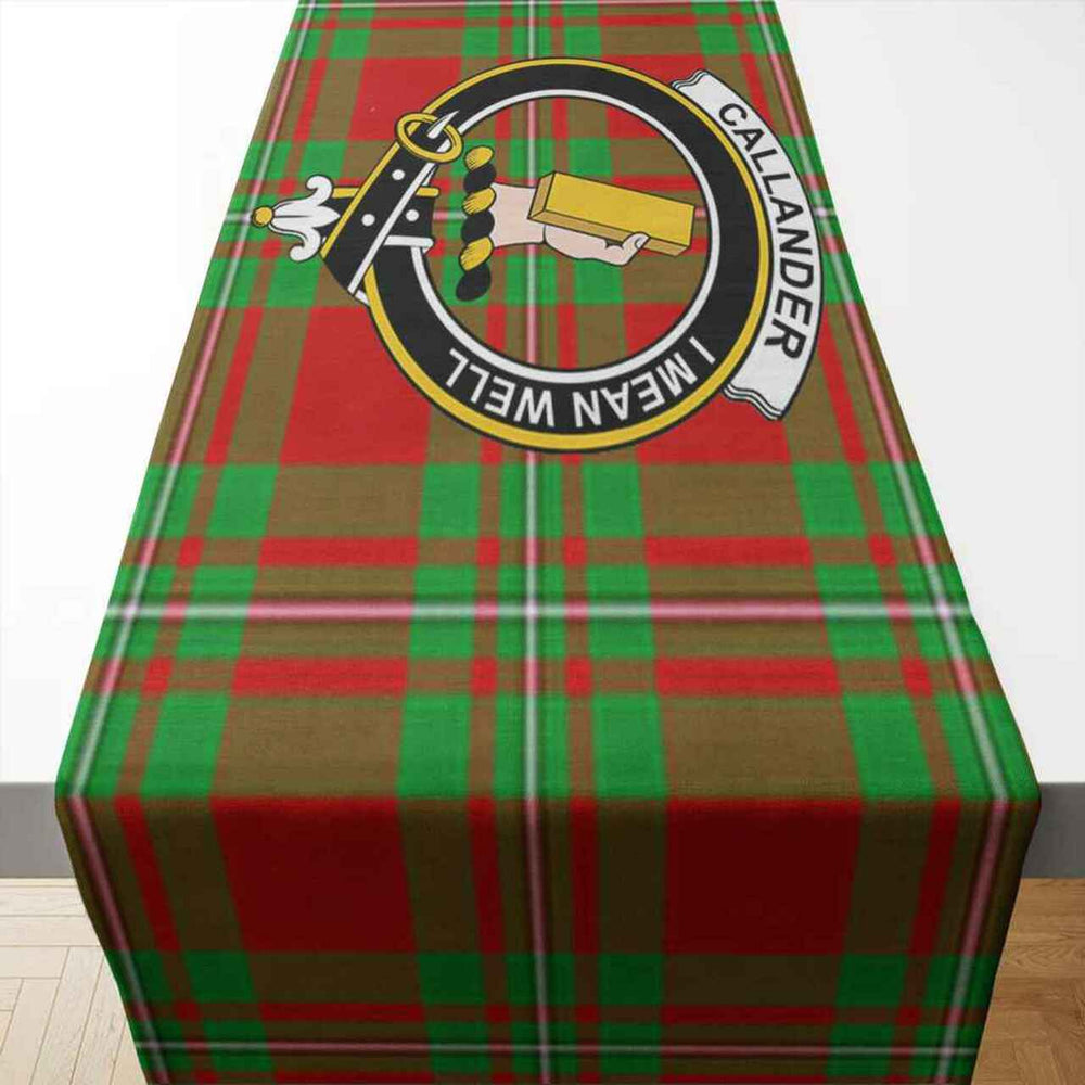 Clan Callander Tartan Crest Table Runner Cotton AJ31 Callander Tartan Tartan Table Runner   
