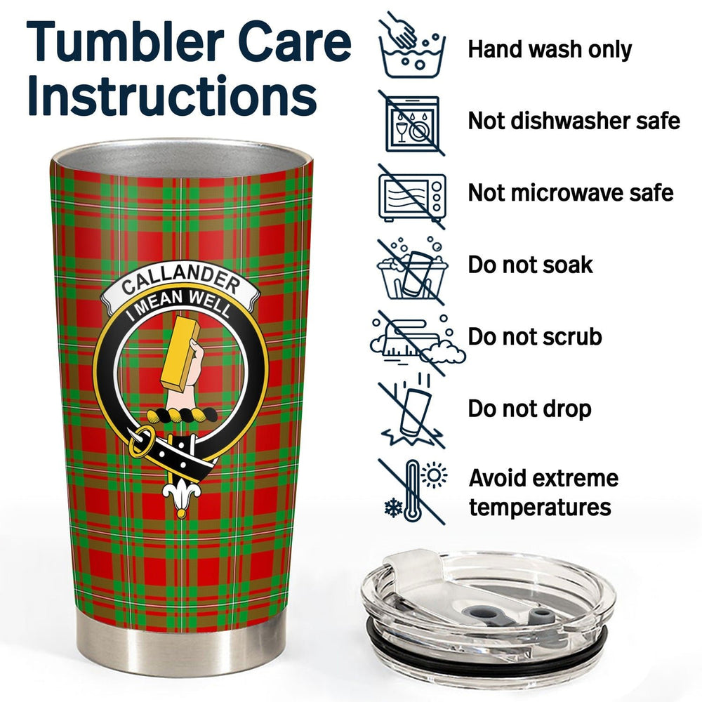 Clan Callander Tartan Crest Tumbler WB46 Clan Callander Tartan Today   