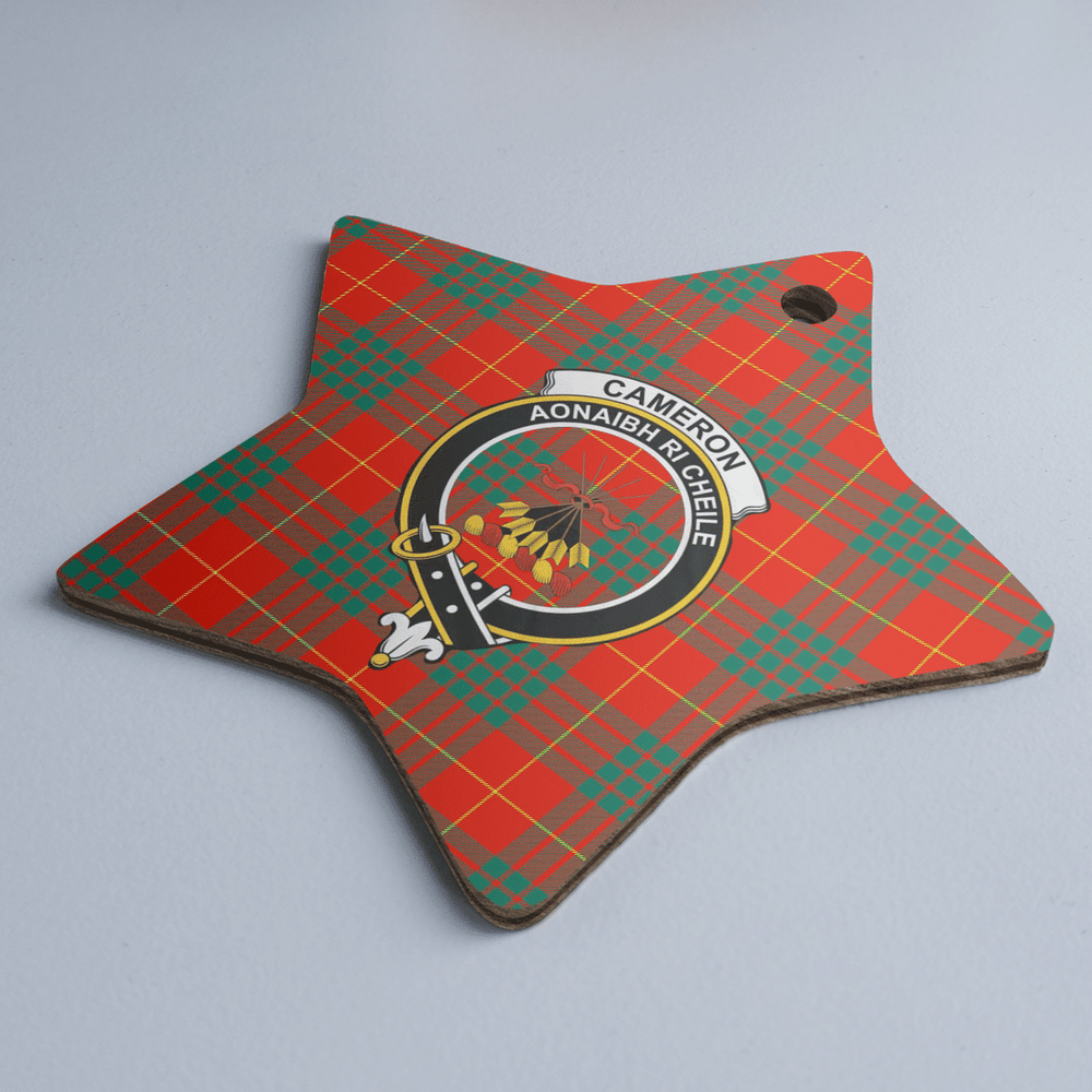 Clan Cameron Ancient Tartan Crest Star Ceramic Ornament FV21 Cameron Ancient Tartan Tartan Christmas   