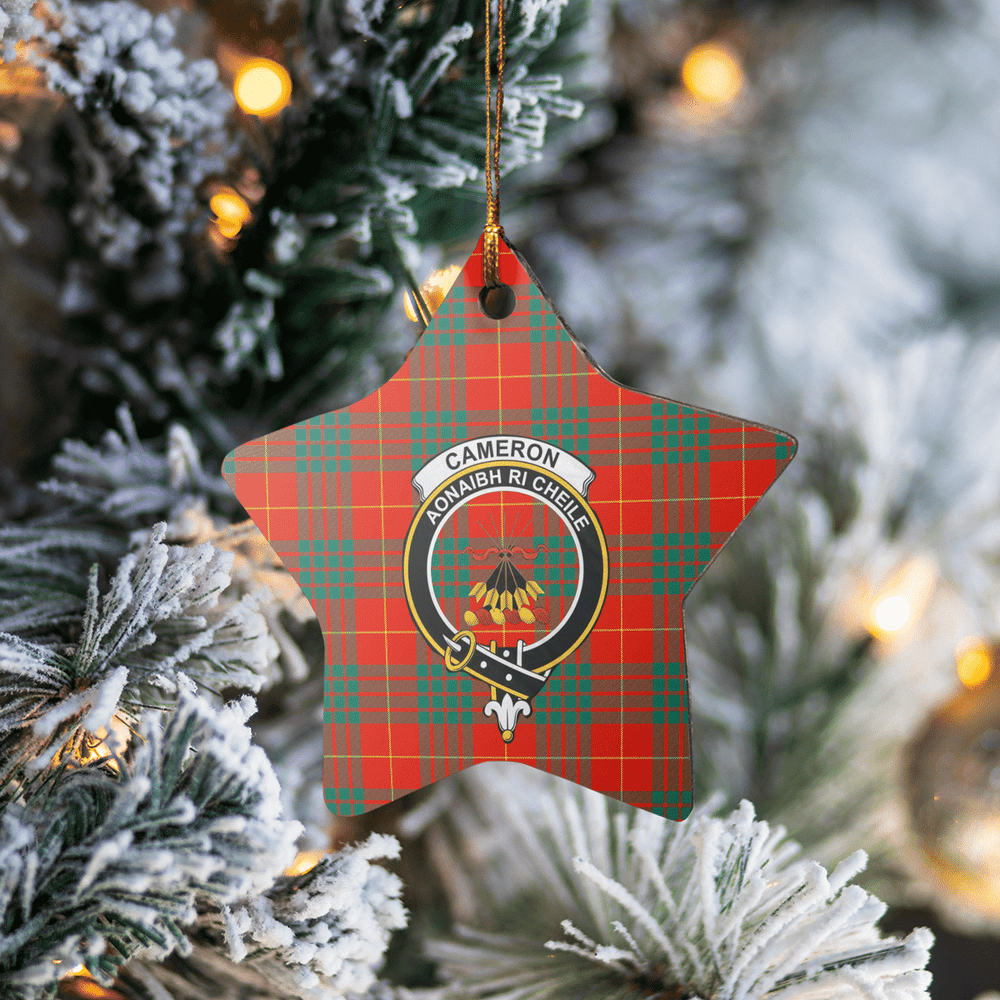 Clan Cameron Ancient Tartan Crest Star Ceramic Ornament FV21 Cameron Ancient Tartan Tartan Christmas   