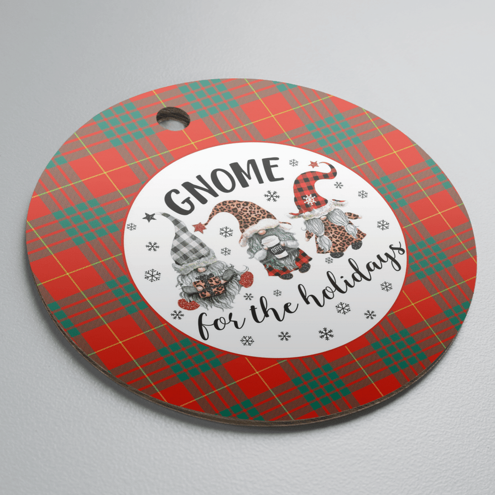 Clan Cameron Ancient Tartan Gnome Round Ceramic Ornament SZ69 Cameron Ancient Tartan Tartan Christmas   