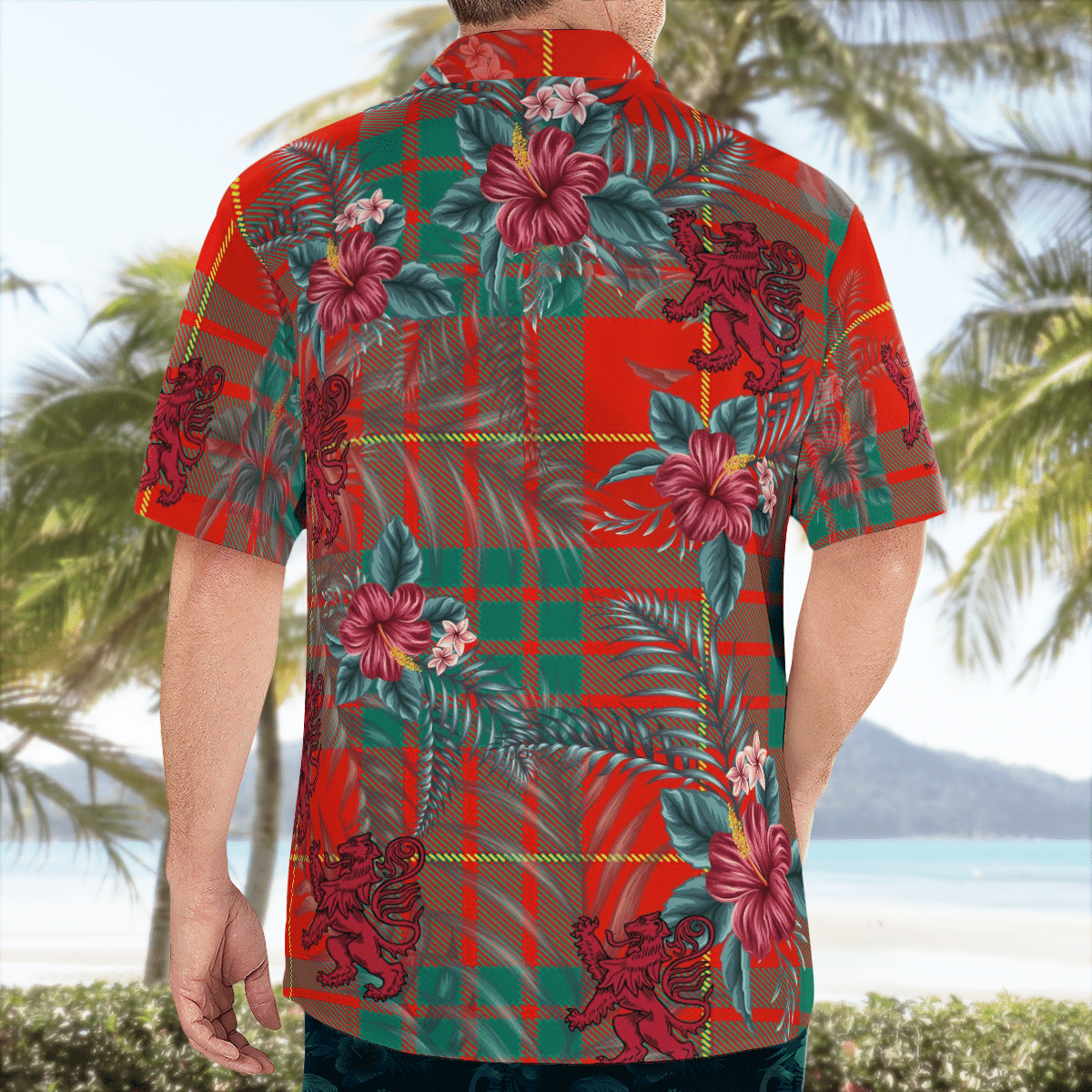 Clan Cameron Ancient Tartan Scottish Lion Hawaiian Shirt NB98 Cameron Ancient Tartan Tartan Hawaii Shirt   