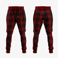 Clan Cameron Black And Red Tartan Crest Jogger Sweatpants MW18 Clan Cameron Tartan Today   