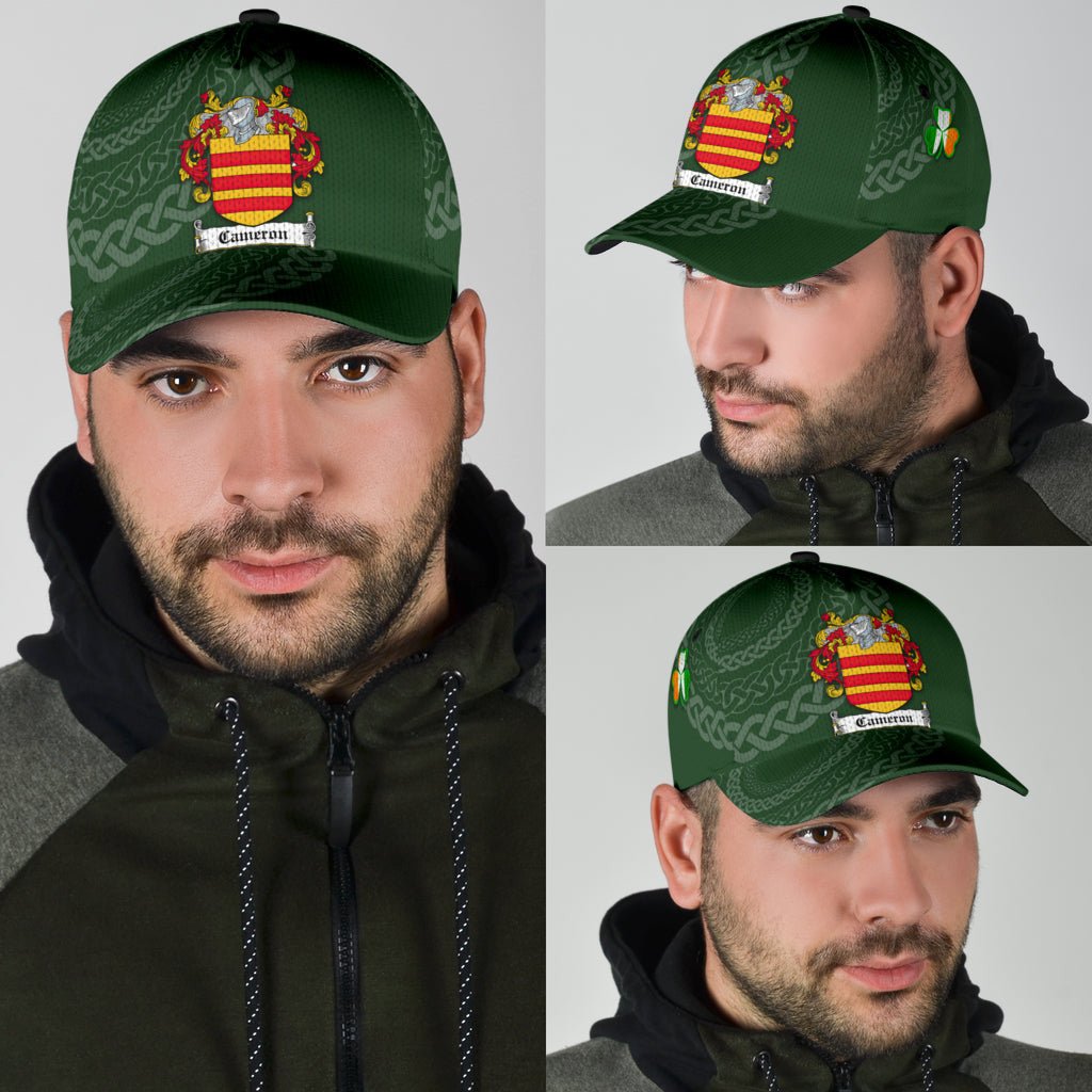 Clan Cameron Coat Of Arms - Irish Family Crest St Patrick's Day Classic CapQR60 Classic Cap - Cameron Coat Of Arms St Patrick's Day Classic Cap Irish Cap   
