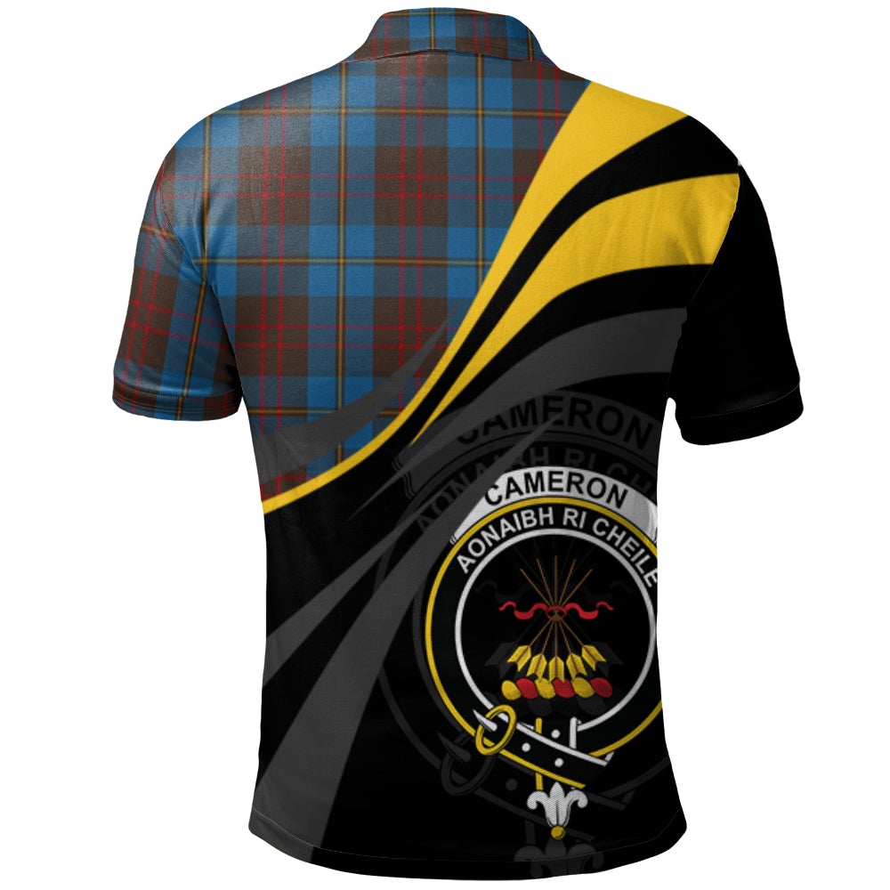 Clan Cameron Hunting Tartan Polo Shirt - Royal Coat Of Arms Style TG80 Cameron Hunting Tartan Tartan Polo   