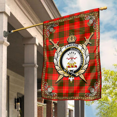 Clan Cameron Modern Tartan Crest Garden Flag  - Celtic Thistle  VA23 Clan Cameron Tartan Today   