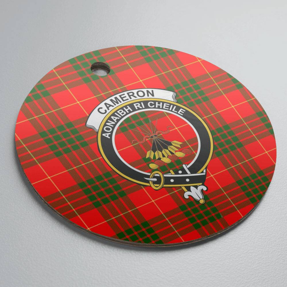 Clan Cameron Modern Tartan Crest Round Ceramic Ornament TG63 Cameron Modern Tartan Tartan Christmas   