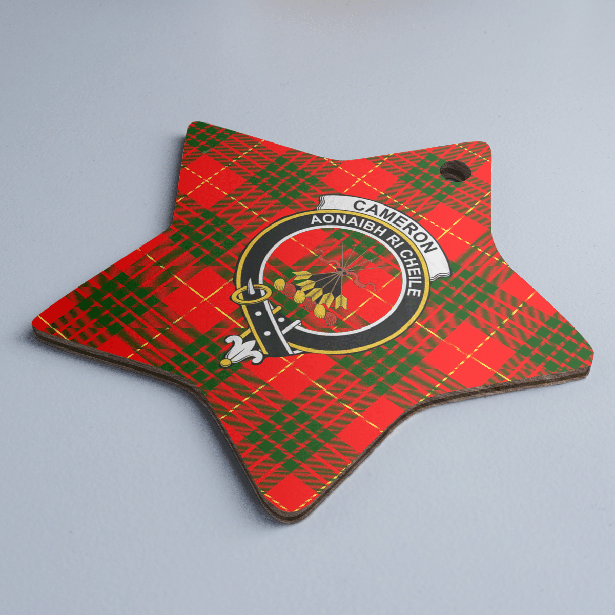 Clan Cameron Modern Tartan Crest Star Ceramic Ornament AJ44 Cameron Modern Tartan Tartan Christmas   