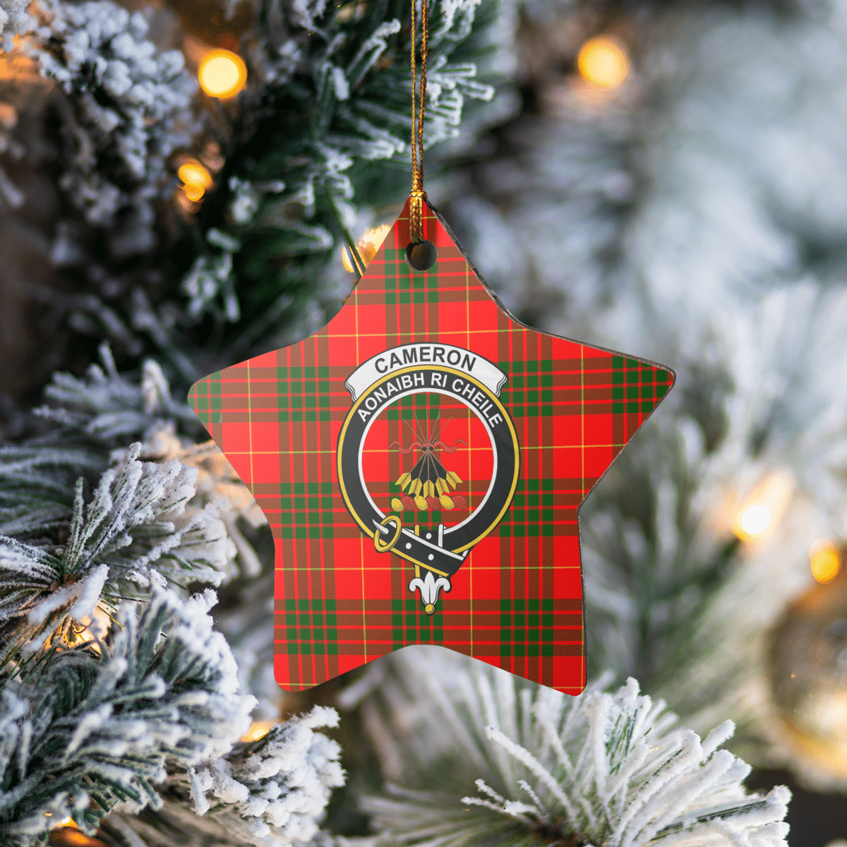 Clan Cameron Modern Tartan Crest Star Ceramic Ornament AJ44 Cameron Modern Tartan Tartan Christmas   