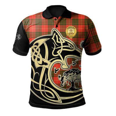 Clan Cameron Modern Tartan Polo Shirt Viking Wolf